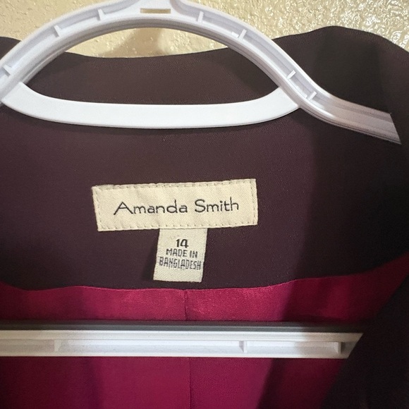 NWOT Amanda Smith Deep Burgundy Blazer with Pink Lining - Picture 4 of 4